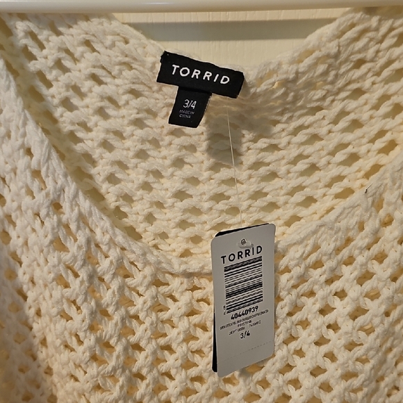 Torrid Cream Open-Knit Sweater - Picture 7 of 7